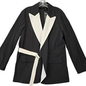 Incerun Black White Tuxedo Style Jacket NEW Lightweight Long Sleeve Women Size S